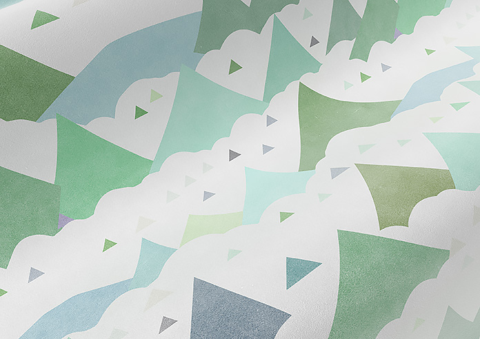 Cloudy Peaks, Mint - Made to Measure Curtains - Image 4